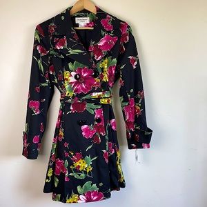 SOLD- *NWT* L Vintage Helene Berman London Floral Trench